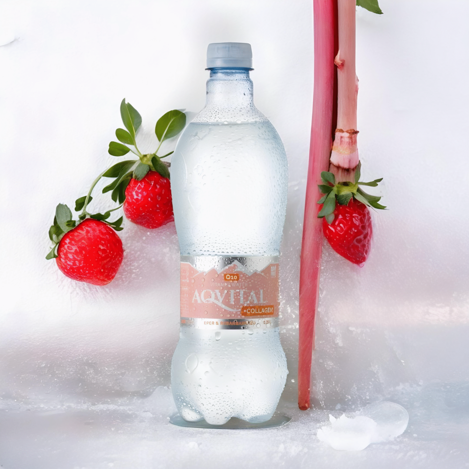 Aqvital Collagen + Q10 Eper-Rebarbara ízesítésű